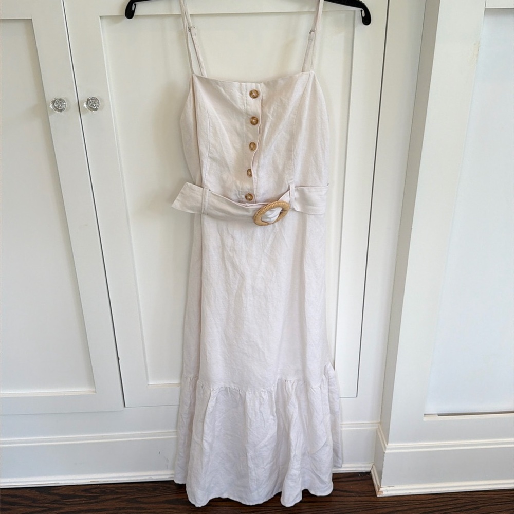 Rails off white spaghetti strap belted dress